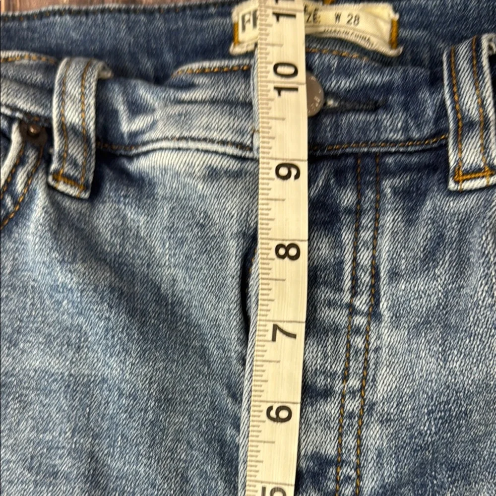 Free People Button Fly High Rise Blue Denim Jeans - Picture 6 of 8